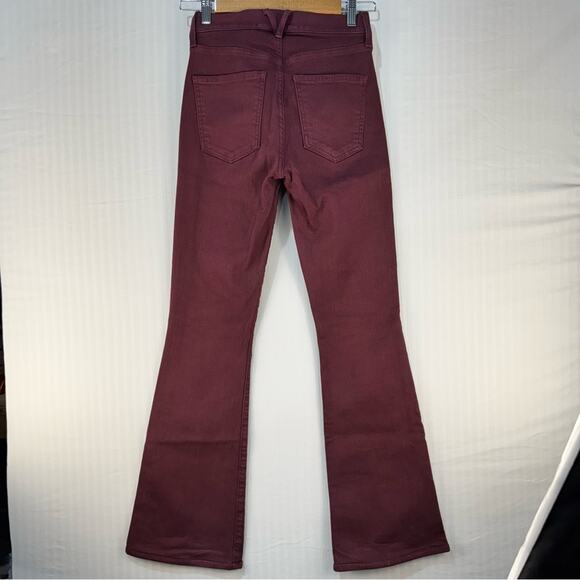 Veronica Beard Beverly Skinny Flare High-Rise Burgundy Red Denim Jeans Size 24 - Picture 7 of 10